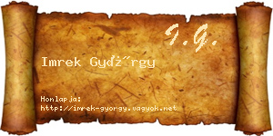 Imrek György névjegykártya